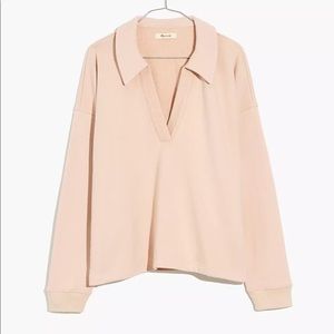 Madewell Cotton-Hemp Oversized Polo Sweatshirt